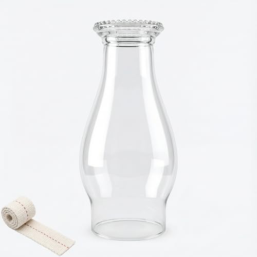 Oil Lamp Chimney Replacement Glass Candle Holder Hurricane Lamp Clear Glass Shade 3 Inch Base for Kerosene Lamps
