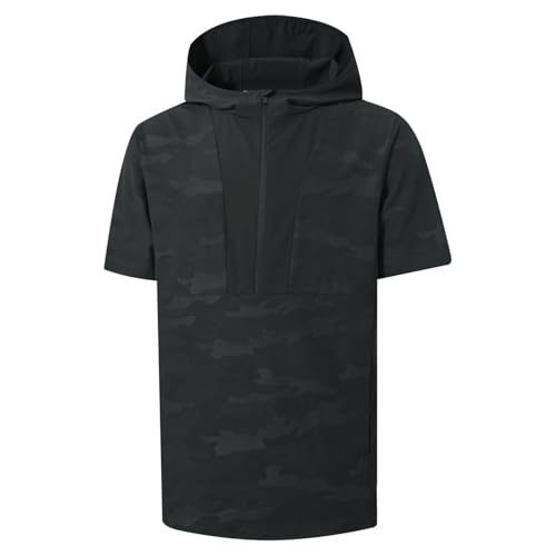 M Maelreg Quarter Zip Pullover Men Water-Resistant Pattern Sports Dry Fit Golf Mens Hoodies Sweatshirts Workout Black
