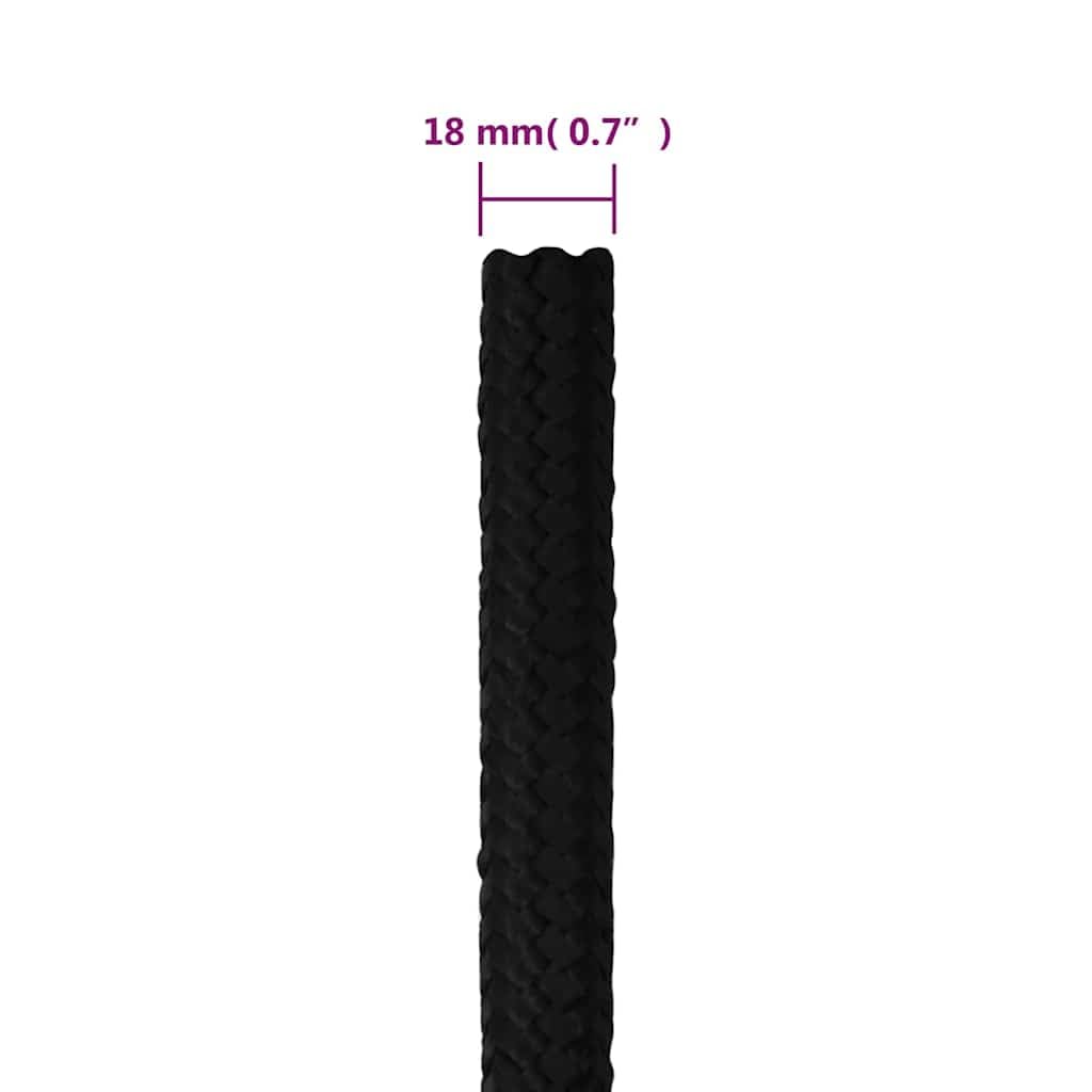 Corda Lavoro Nera 18 mm 50 m Poliestere