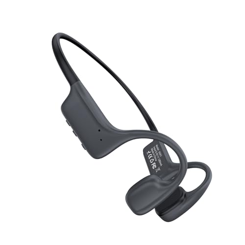 AWJUWHBJ Auriculares deportivos de conducción ósea de 32 GB, almacenamiento de música, IPX8, diseño impermeable, compatible con Bluetooth 5.0, a prueba de sudor, auriculares compatibles con Bluetooth