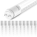Sunco Lighting 10 Pack T8 LED 4FT Tube Light Bulbs Ballast Bypass Fluorescent Replacement 5000K Daylight, 18W, Clear Cover, Retrofit, Single Ended Power (SEP), Commercial Grade - UL 10 Pack