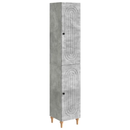 Juego de 2 armarios de madera modulares gris hormigón estanterías de almacenamiento para comedor 2