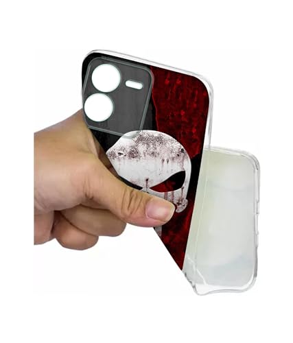 Image of Punisher Skull Design Printed Silicon Soft TPU Back Case Cover for iQOO Z9 5G, Multicolour