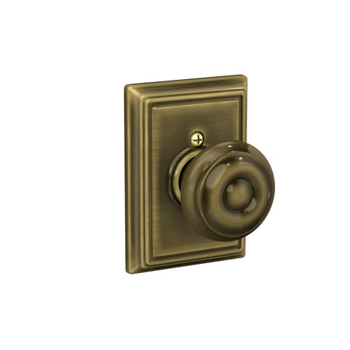 Image of SCHLAGE F10GEO609ADD Addison Collection Georgian Passage Knob, Antique Brass