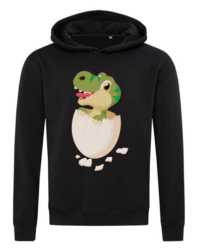 Sweat à capuche dinosaure coton mélangé noir pour un confort unique