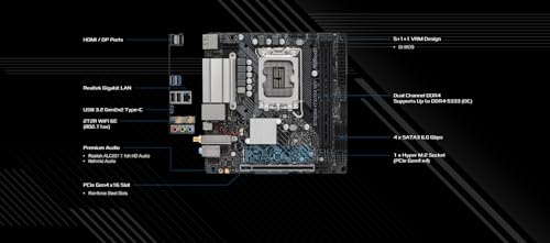 Image of ASRock B760M-ITX /D4 WiFi Supports 13th Gen & 12th Gen Intel Core Processors (LGA1700)