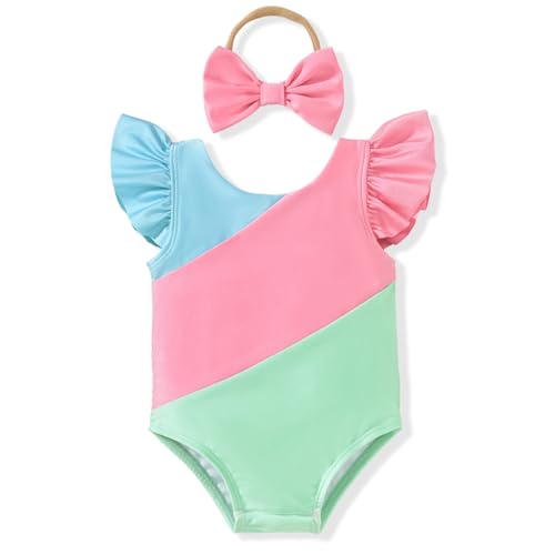 Image of Toddler Girl Baby Ruffles Mermaid Fish Scale Swimsuit One Piece Swimwear Bathing Sunsuit