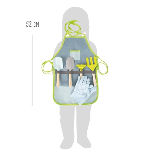 small foot Gartenschürze mit Gartenwerkzeugen aus Holz und Metall, inkl. Gartenhandschuhen, ab 3 Jahren, 11881, Multicolor