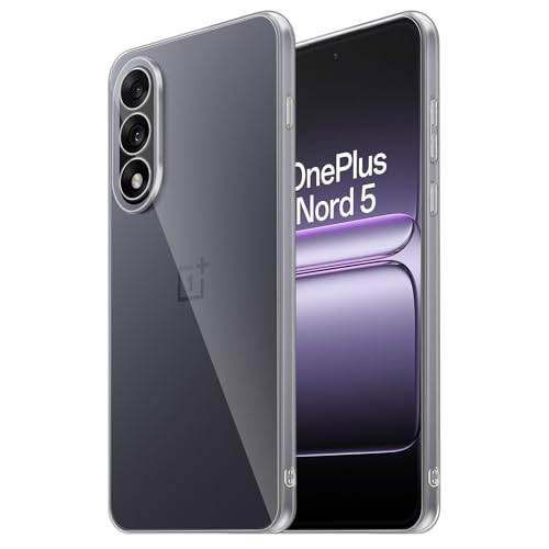 HidWee Cristal Clear Compatible con OnePlus Nord 5 5G Funda, Flexible Slim de Suave TPU Silicona Caso Delgada, No Amarillea Antiarañazos Carcasa, Anti-Choque Cover - Transparente