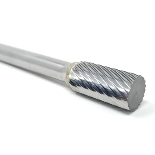 Fresa de Carburo Single Cut SA-3L 3/8 x 1 pulg en vástago 1/4 pulg miniatura 3