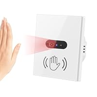Cerhot EU 230V Bewegungssensorschalter Ir-Lichtschalter Berührungsloser Bewegungssensor-Lichtschalter Infrarot-Lichtschalter Erfordert Neutralleiter-Wandschalter (EU White)