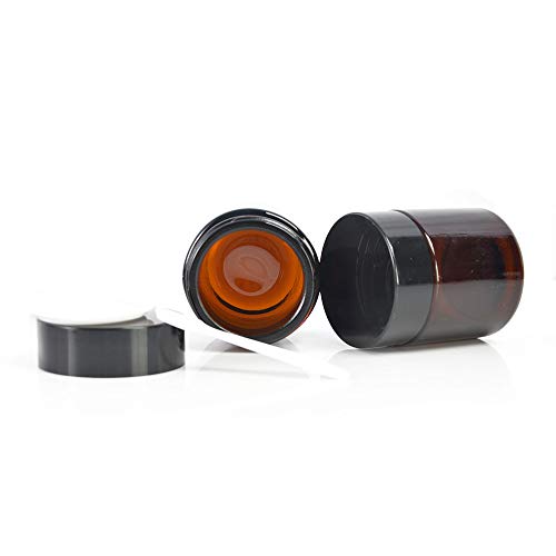 image for Betrome 4 oz Amber Glass Jars 15 Pack,Round Empty Cosmetic Containers,