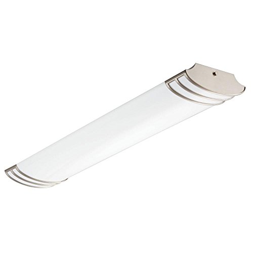Image of Lithonia Lighting FMLFUTL 48-Inch 840 BN 4-Foot Decorative Futra Linear Design for Kitchen| Office| Closet| 2180 Lumens, 120 Volts, 25 Watts, Wet Listed, Brushed Nickel, 4000K