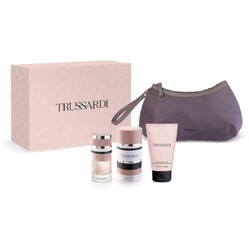 Trussardi Feminine - Caja de regalo para mujer, Eau de Parfum 90 ml, loción corporal 100 ml, neceser incluida