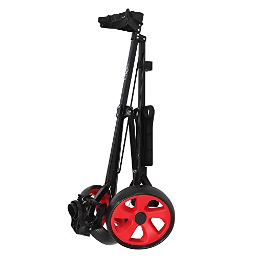 Caddymatic-I-TRAC-Carrito-DE-Golf-Plegable-DE-2-Ruedas-NegroRojo
