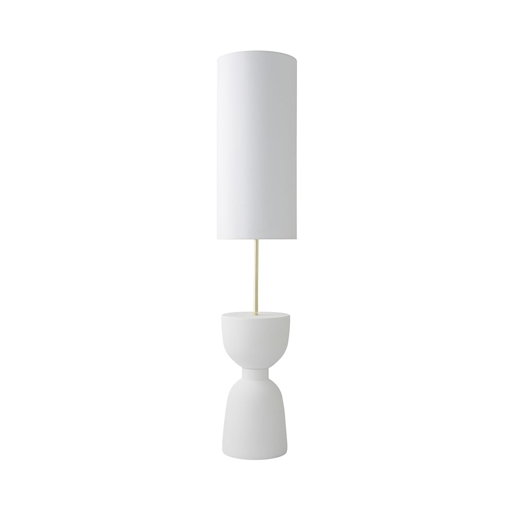 ValueLights | Esme Linen Tall Lamp Shade Ceramic Table Base Midi Floor Lamp with LED Bulb | Floor Lamps, Home Décor & Improvement Essential | Included LED Bulb