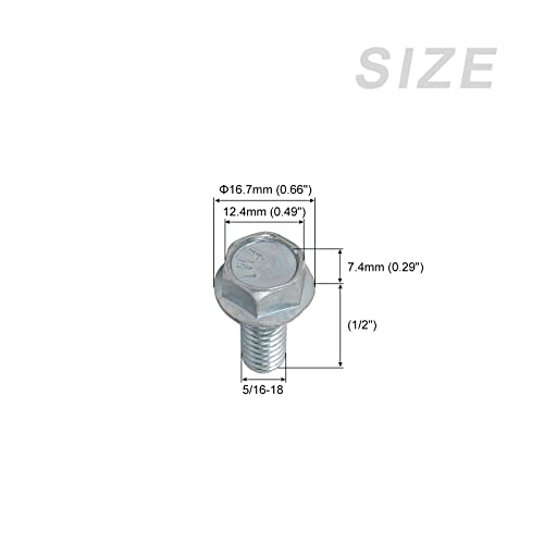 Image of METALLIXITY Flanged Hex Head Bolts (5 /16-18 x 3 /4 inch) 20pcs, Hexagon Serrated Flange Bolt Carbon Steel Screw - for House Construction Hardware Fasteners