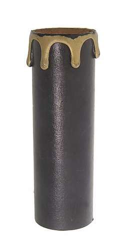 B&P Lamp® Standard Base, Plastic Candle Cover, Black/Gold