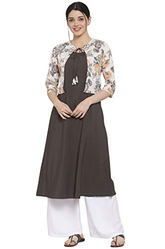 Image of ALC Creation Women's Crepe Printed A-Line Kurti