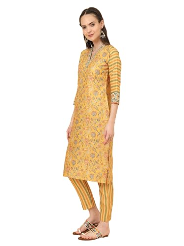 Image of Sugathari Women's Kurta Set for Women | Women Kurta | Women Kurta Sets Kurtis | Women Kurta Pant Set | Women Kurta Pant Set Women Kurti Set with Pant | Women Kurti Set with Pant Cotton (KP 96)