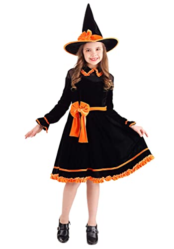 Disfraz de Bruja Creativa para Niñas Color Naranja miniatura 1