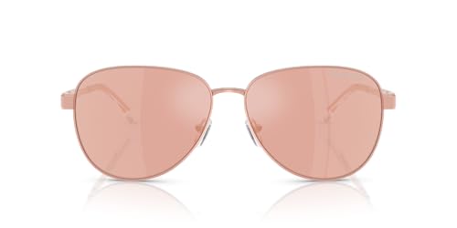 Michael Kors MK1160 Biarritz Sunglasses, Rose Gold/Rose Gold Mirrored, 61 mm