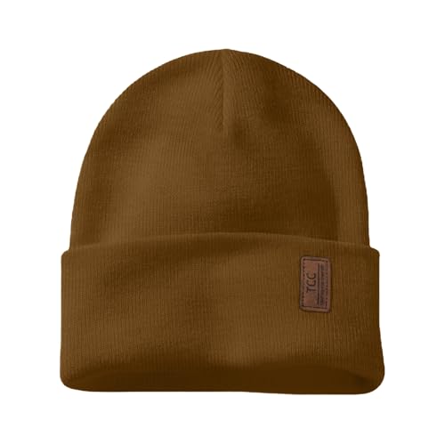 Beanie for Men Women | Cuffed Thick Soft Knitted Unisex Winter Hat Beanies Skull Cap - Brown