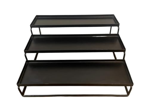 Image of Homify 3-Step Countertop Spice Rack & Utensil Organizer | Multipurpose Kitchen Storage Stand for Jars, Condiments, Bottles & Containers | No Assembly Needed | Rust-Resistant Metal (31x29x12 cm)