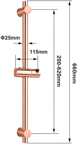 Image of AQUIEEN Sliding Rail for Hand Shower - Premium Height & Angle Adjustable Hand Shower Holder | Wall Mounted Shower Slider Bar for Home, Hotels & Luxury Bathrooms (Rose Gold)