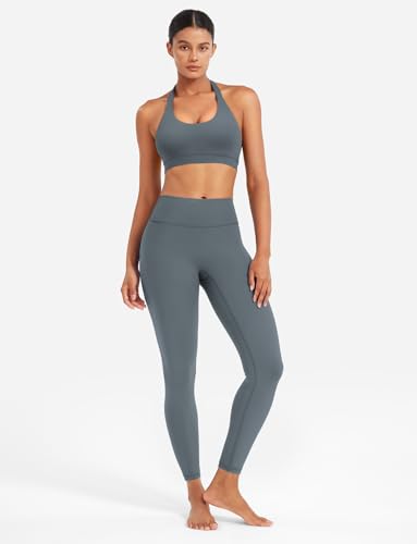 Image of YEOREO CoreFlex Women Halter Sports Bra Workout Seamless Padded Basic Bra Open Back Yoga Gym Crop Top