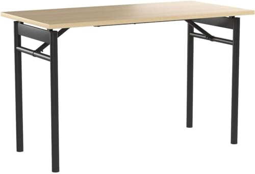 Zinus Mare Mesa de escritorio 119x60x74 cm - Mesa plegable de oficina de metal y madera - Mesa plegable multiusos - Marrón natural y negro
