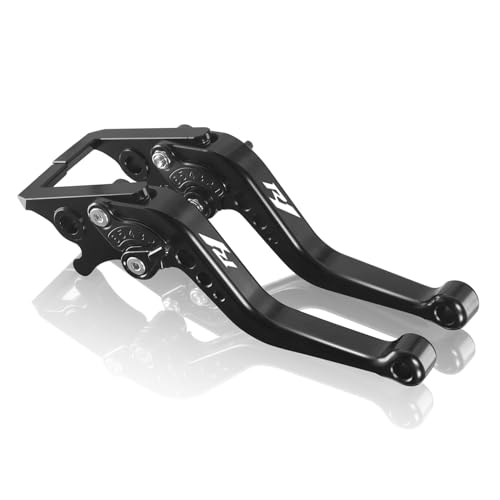 MFGZD Für R1 CNC Motorrad Kurze Kupplung Bremshebel Verstellbar Für Yamaha YZF-R1 R1 22015-2024 Lenker Kupplung und Bremshebel Sets Schwarz