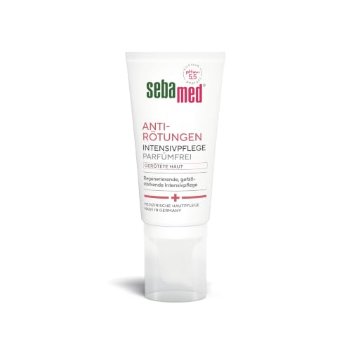 Sebamed Anti-Rötungen parfumfreie regenerierende Intensivpflege, bei Rosacea, mindert Rötungen im Gesicht, als Rosacea Gesichtspflege geeignet, Gel für die Pflege von geröteter Haut, 50 ml