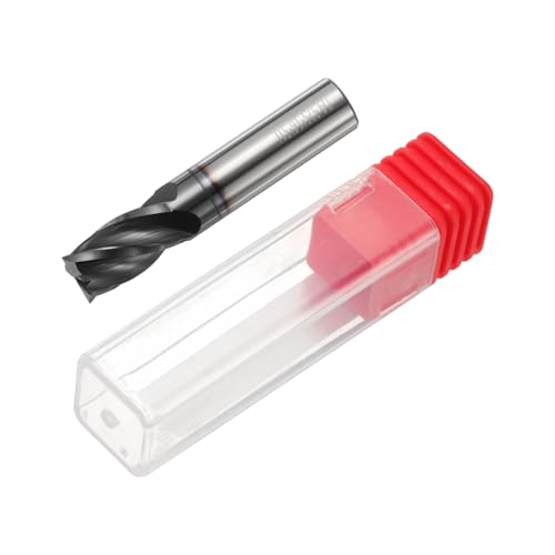 Image of HARFINGTON Carbide Square Nose End Mill Bit 3 /8 inch Cut Dia 4 Flutes TiAlN Coated Milling Cutter for Hardened Steel Metal (3 /8 inch Shank 5 /8 inch Cut Length 2 inch Long 30 Degree Helix)