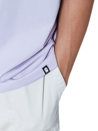 Image of The Souled Store Men Lavender Solid Oversized T-Shirts