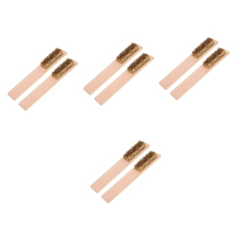 Abaodam 4sets Wooden Handle Ski Wax Brush Snowboard Wax Cleaning Tool Deep Cleaning Brush 2pcs*4