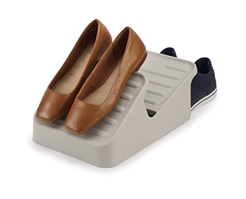 Joseph Joseph Shoe-in - 2-Tier Space-Saving Shoe Rack Organiser, Holds up to 3 Pairs, Compact- Ecru by Joseph Joseph - Used condition - CA$26.26