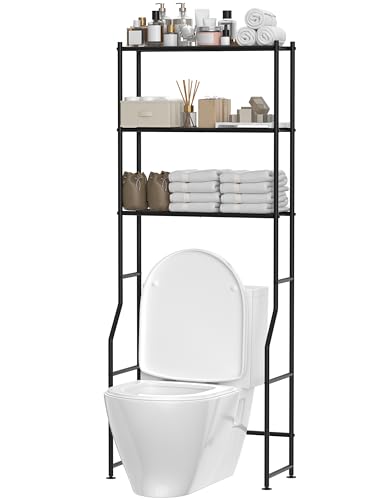 ASCENREST 3-Tier Over The Toilet Storage, Freestanding Metal Bathroom Shelves, Space Saver Above The...