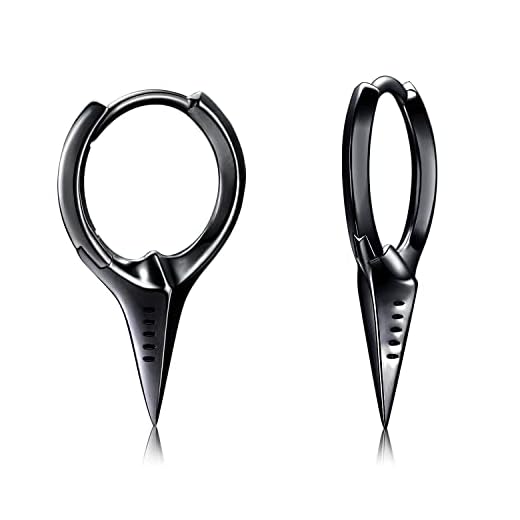 925 Sterling Silver Spike Cross Earrings