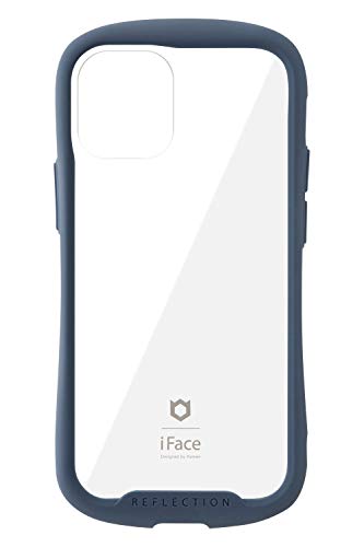 iFace Reflection iPhone 12 mini ケース クリア 強化ガラス (ネイビー)