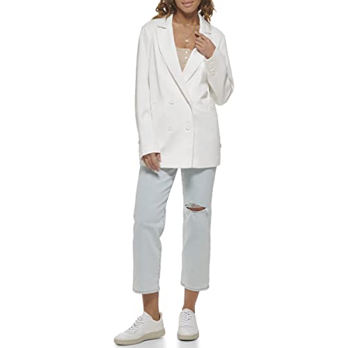 Levi's Women's Wool Blend Double Breasted Blazer, White, Medium