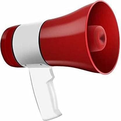 RK Bluetooth Handheld Megaphone with Recorder USB and Memory Card Input 50 Watts with Battery, Charger Adjustable Volume | Megaphone for Announcing/Siren/Music/Record/Play Megaphone - Red