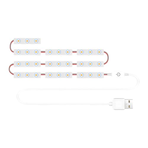 wkao Control táctil USB 10 LED luz de espejo, cadena de luz de maquillaje de tocador de 1,5 m