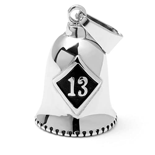 Edelstahl Biker-Bell Tiger Löwe Totenkopf Drache Kreuz Lucky 13 Live to Ride Motorrad Motorblock Eisernes Kreuz Adler silber gold Glücksglocke Road Bell Geschenk (13) Cover