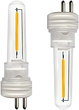 DGE S14 Outdoor Replacement String Light Bulbs 1.5 Watt LED Replacement Light Bulb, Shatter-Proof and Waterproof IP65, Soft White, 2 Pack