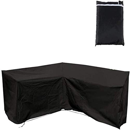 J&C Patio Furniture Sectional Couch Covers,Premium Outdoor Waterproof V Shape Garden Sofa Cover Weather Protection Patio Sofa Cover, Outdoor Sectional Furniture Cover (84x84in)