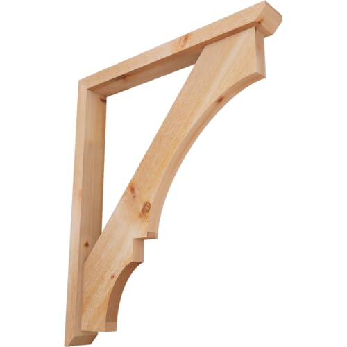 4"W x 32"D x 38"H Balboa Slat Rough Sawn Bracket w/Offset Brace, Western Red Cedar