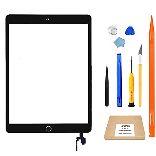 JPUNG Para iPad Mini 3 pantalla táctil digitalizador (A1599 A1600), negro, kit completo de herramientas de reparación, soporte para cámara