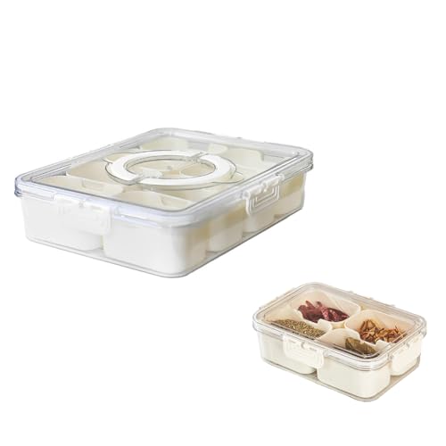 Mocturnity - Juego de 2 tarros para condimentos con bandeja con pequeños separadores, organizador de especias en encimera, contenedor de almacenamiento de cocina para frigorífico, B