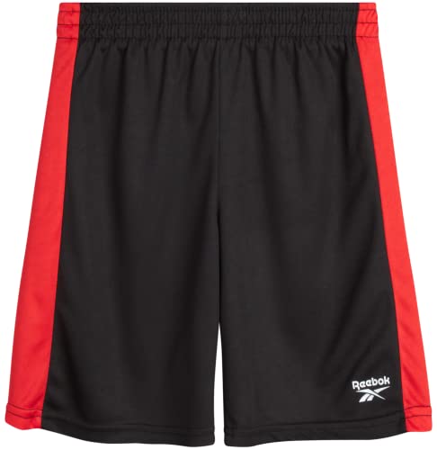 Reebok Boys' Active Shorts Set - 2 Piece Performance T-Shirt And Basketball Gym Shorts (8-12), Size 12, Black/Grey Multi #TOP5